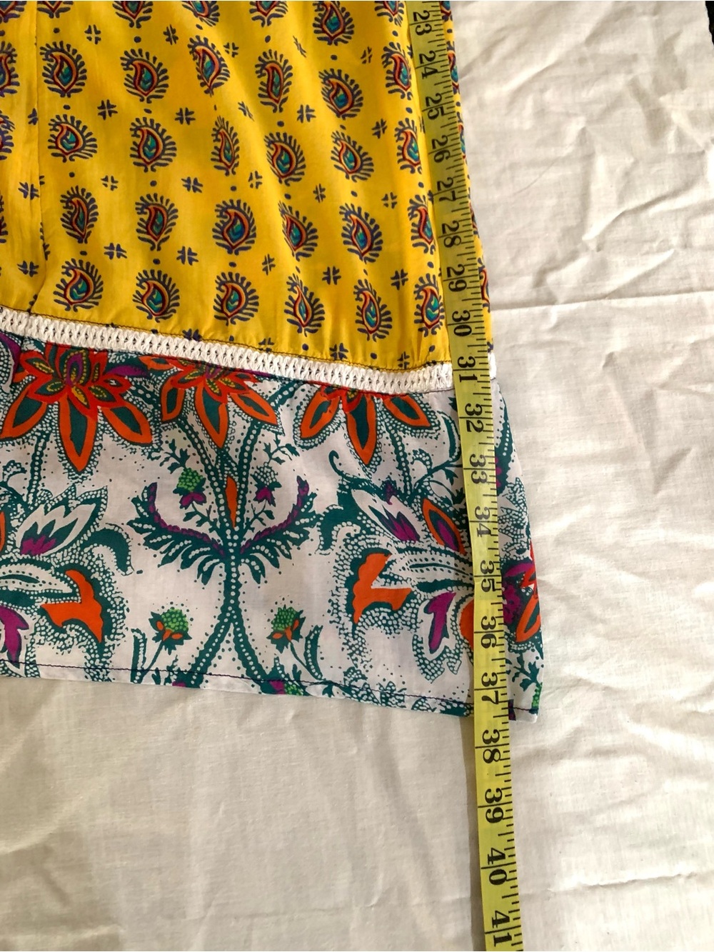 Anthropologie Lilka Floral Paisley Patchwork Trapeze Peasant Dress Boho- XL - Picture 13 of 14